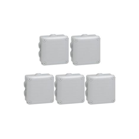 Legrand - LOT de 5 Bou00eetes de du00e9rivation u00e9tanche IP55 - 105x105x55 - Ru00e9f. : 092022x5 (1/3)