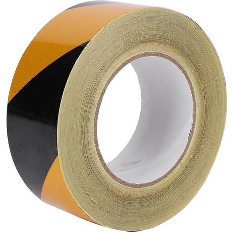 50 mm x 46 m Sicherheitsreflektierendes Klebeband, schwarz-gelb, Warnhinweise, selbstklebend, Zubehör
