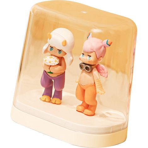 Vitrine de Collection en Plastique Transparent Empilable Boîte de Rangement Blanche pour Petites Poupées et Jouets (1/5)