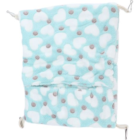 Hamac suspendu chaud style enveloppe pour petits animaux, avec crochets, pour hamsters et lapins, 20 x 22 cm, vert (1/5)