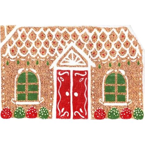 Paillasson Noël Tapis Antidérapant Entrée Intérieur Paillasson Extérieur Maison En D'Épices Pour Chambre Salon Cuisine Salle De Bain Entrée Intérieur Maison (1/5)