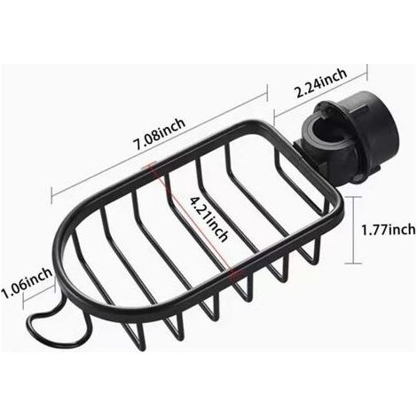 VURAHOME - Etagère et rangement de douche-Lot de 2 Étagère Douche Sans Percage Inox, Étagère Salle de Bain Télescopique Inoxydable, Porte Savon Barre Douche, noire (1/3)