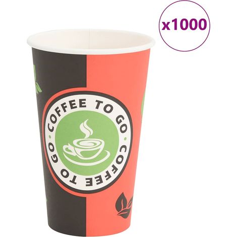 Pappbecher 1000 Stk. 16oz 400ml Rot und Schwarz