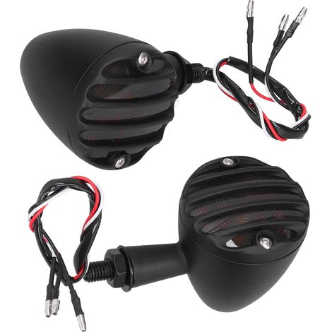 Paar universelle 12V Motorradblinker, wasserdichte Kontrollleuchten für Retro-Custom-Motorräder, helle LED-Lampen, 2er-Set, kompatibel mit Cafe Racer und Scrambler. (1/5)
