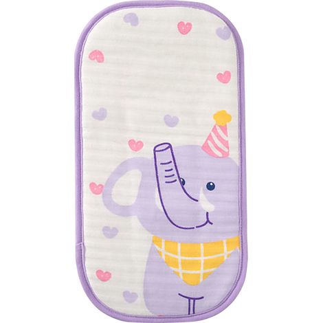 Oreiller de Bras Rafraîchissant Bébé Éléphant Violet - Coussin d'Allaitement Estival Confortable avec Bande Élastique Large (1/5)