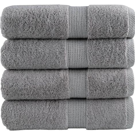 Serviettes d'invités haut de gamme SOLUND, lot de 4. Grises, 30 x 50 cm, 600 g/m².