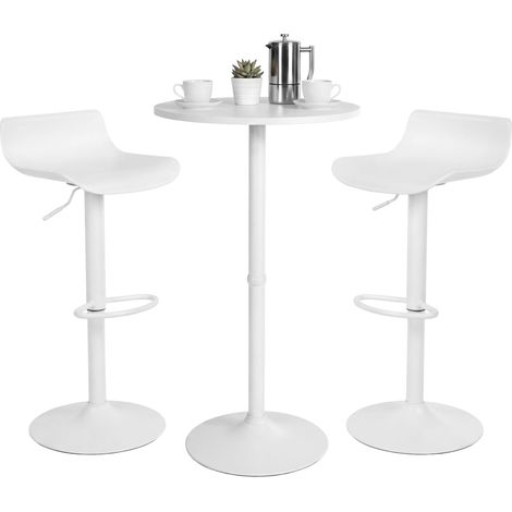 Ensemble table de bar Navo avec 2 tabourets de bar Blanc (1/5)