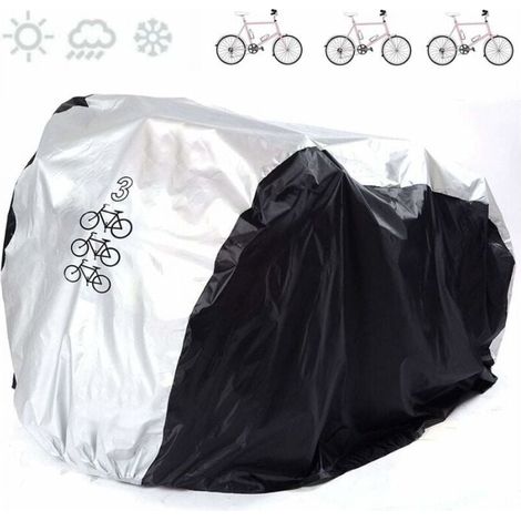 Outdoor Bike Cover, UV Resistant, Dustproof, Heavy Duty, Waterproof, Rainproof, Bicycle Cover, Scooter Cover, Road Bike Cover, Mountain Bike Cover, Waterproof, L (for 3 Bikes) YMYNY (1/4)