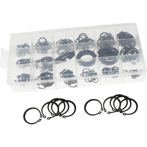 PRETYZOOM Lot de 225 circlips en acier, anneaux brisés, clips C (1/5)