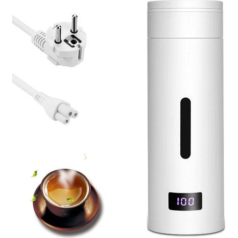 Hervidor de viaje pequeño de 500 ml con control de temperatura y apagado automático, olla a presión, tetera, calentador de tazas, hervidor para preparar café y té. (1/5)