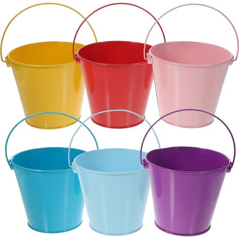 Stück Retro Metallkübel aus Weißblech Bunte Smalle