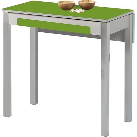 Table de Cuisine, métal, Vert, 80 x 40 cm - étendue 80 x 60 cm (1/5)