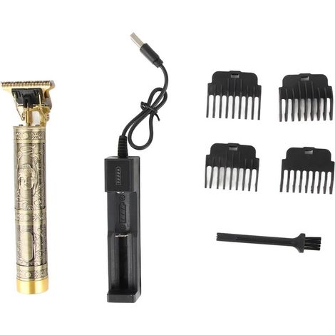 Tondeuse Cheveux Professionnelle T9 - Kit Finition Électrique Rétro avec Chargeur et Peignes Guide pour Coiffure Quotidienne