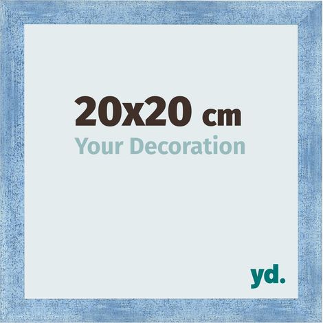 yd. - Cadre photo 20x20 - Bleu Brillant Patine - MDF - Pisa (1/5)