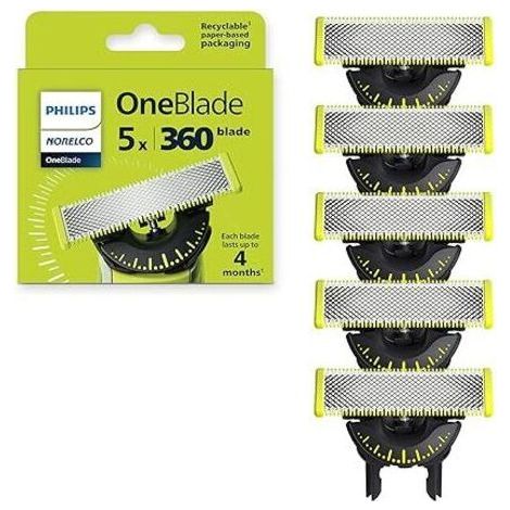 BUNTHAUS Lames de rechange OneBlade 360, 5 pièces, acier inoxydable durable, QP450/80 (1/5)