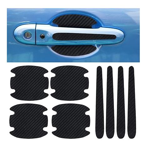 Film de Protection pour poignée Porte Voiture Anti Rayures Autocollant en Fibre Carbone (1/5)