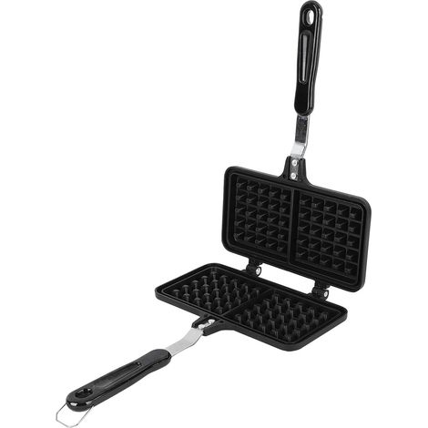 Poêle à Gaufres sur la Cuisinière, Poêle à Gaufres à Double Chauffage en Aluminium Antiadhésif, Même pour Le Petit Déjeuner (1/5)