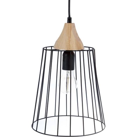 Lámpara colgante 'Nut' negra - metálica - D. 23 cm - Atmosphera créateur d'intérieur (1/2)