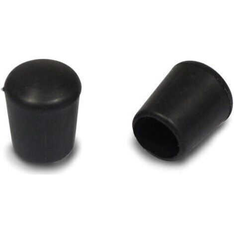 Embouts de protection ronds en caoutchouc noir pour tubes de 12 mm de diamètre intérieur (16/paquet) (1/3)