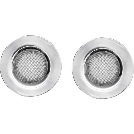 Drain Strainer - Stainless Steel - Fits Kitchen Bathroom Shower Drains - 6.4 cm Outer Diameter - 2 Pieces (1/4)
