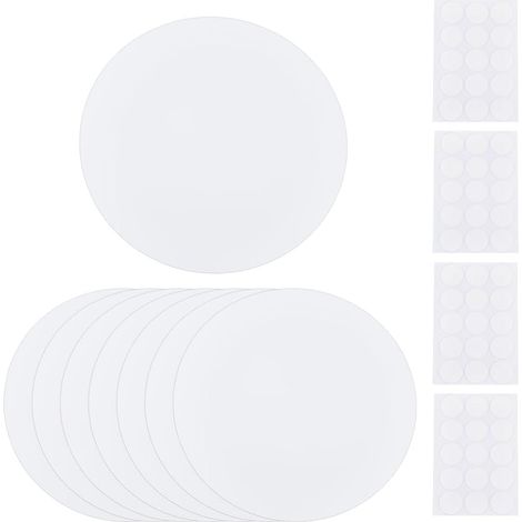 8 Feuille de Recouvrement de Trou Mural avec 60 Autocollants en Plastique Plaque de 30cm Plaque de Recouvrements Anti Poussière Plaques Plate Ronde Givrée Vierge pour Le Recouvrements (1/5)