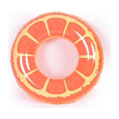 Bouée gonflable orange pour enfants et adultes, idéale pour la piscine et les jeux d'eau en été (80 cm). (1/4)