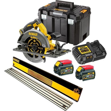 Dewalt DCS576T2 54v XR Flexvolt Circular Saw 190mm + 1.5M Guide Rail + 2 x 6ah