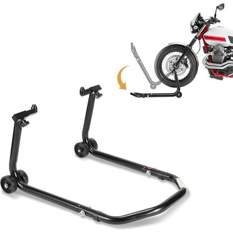 Jiubiaz Motorradständer Frontheber in U-Form, Stahl, einstellbar 20–28 cm, für Wartung, Schwarz (1/5)