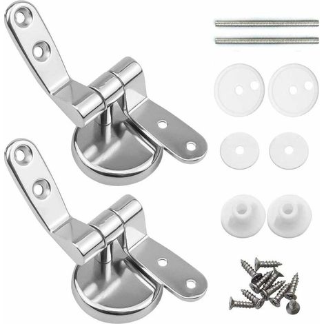 Ersandy Charniere Abattant, Lot de 2 charnières de rechange pour lunette WC avec fixations en alliage de zinc-DOU
