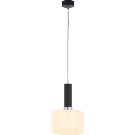 Sospensione spot nera/cromo vetro bianco E27 Jupiter Vanes
