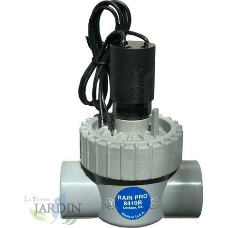 Electroválvula de riego 24V RainPro PVC 1'' tapa roscada. Funciona con programadores de riego eléctricos