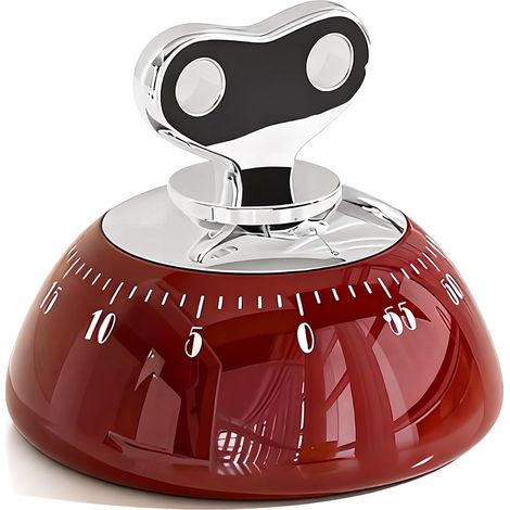 Rouge Minuteur de Cuisine Mécanique, Minuterie Mécanique Magnétique, Timer Aimanté, Compte à Rebours 60 Min, Minuterie Visuelle pour Cuisine, Étude, Bureau et Salle de Classe (1/5)