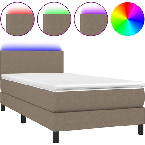 Maison Exclusive - Boxspringbett mit Matratze & LED Taupe 80x200 (1/5)