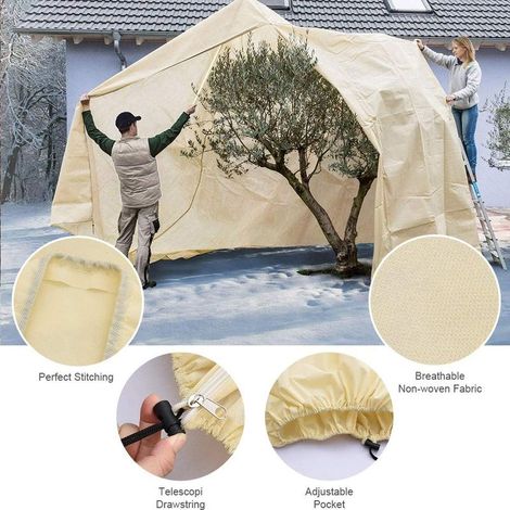 Housse hivernage pour Plantes,Housse hivernage pour Plantes,Housse d'hivernage Non tissée Protection Contre Le Gel des Plantes en Palmier et Olivier (240x200cm) GROOFOO (1/2)