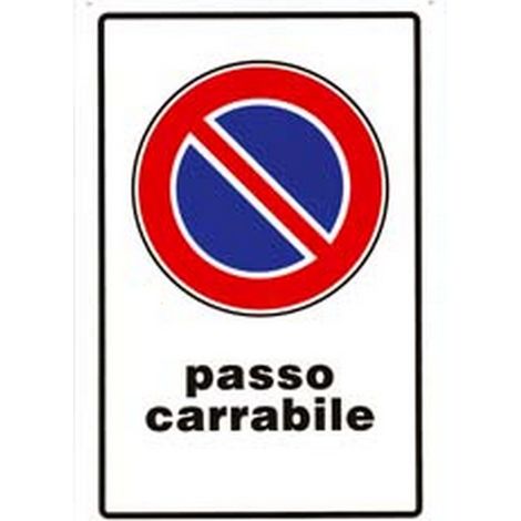 10PZ CARTELLO "PASSO CARRABILE" - cm.20x30h.