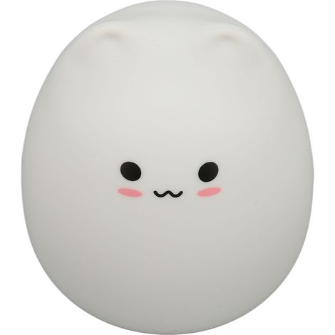 Veilleuse portable en silicone pour enfants, veilleuse chat en silicone avec lumière blanche chaude et mode respiration 7 couleurs, chat mignon. (1/5)