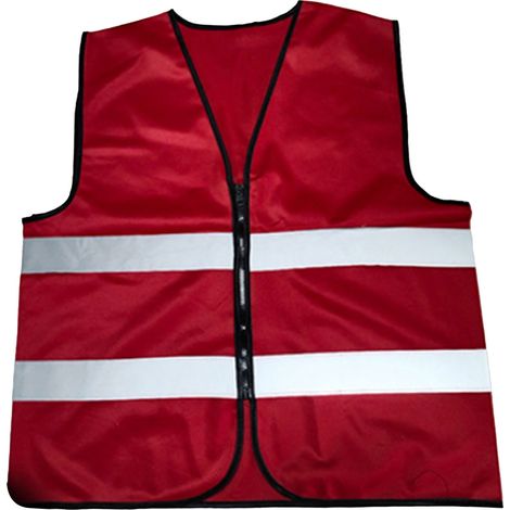 Gilet de sécurité réfléchissant haute visibilité pour chantier, atelier, cycliste et agent d'entretien - Rose rouge (1/5)