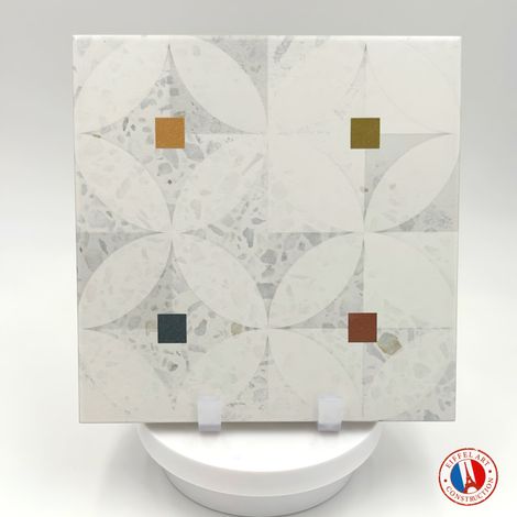 Aelle - Carrelage sol / mur effet terrazzzo coloré à motif 20x20 cm STRACCIATELLA ZELTEN - Vendu par boîte de 1 m² (1/5)