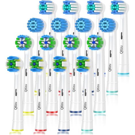 Brossette Compatible avec 16, Têtes de Rechange pour Brosse à Dents Electrique, Inclure Precision, Floss, Cross, Sensitive (16 blanc) (1/5)