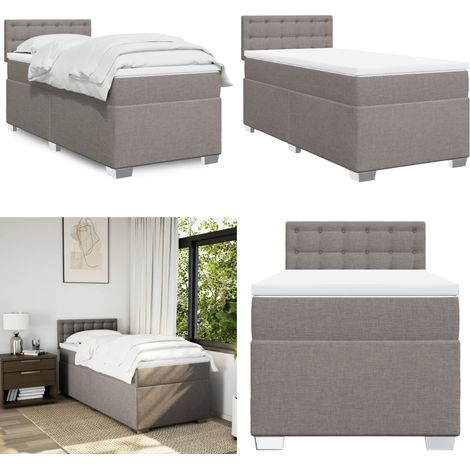 Boxspringbett mit Matratze Taupe 90x190 cm Stoff - Boxspringbett - Doppelbett - Bettsystem - Schlafsofa - Lattenrost - Home & Living (1/5)
