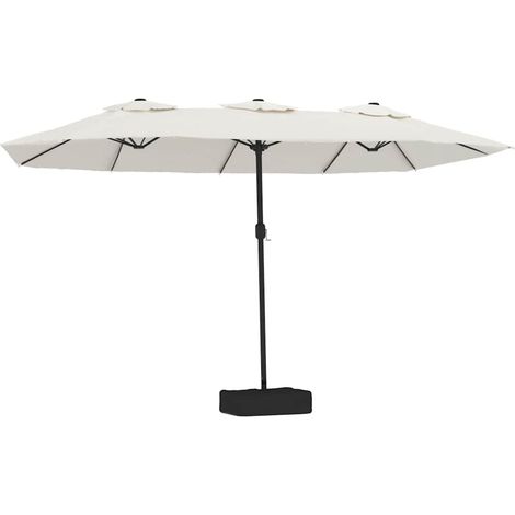 Maison Exclusive - Doppelsonnenschirm Sandweiß 449x265 cm (1/5)