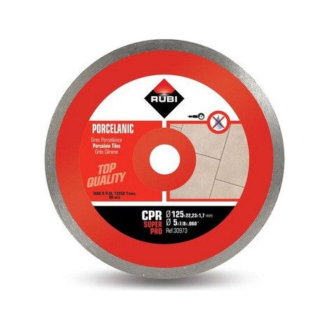 RUBI 30973 Diamond Blade gres gres porcellanato continuo (CPR) 125 mm SUPERPRO, Grigio