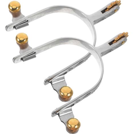 Éperons de cyclisme tout-terrain, ensemble de 2 pièces, construction durable en acier inoxydable avec boucles en laiton. (1/5)