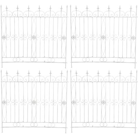 set de 4 Vallas de jardín Mangold Blanco antiguo