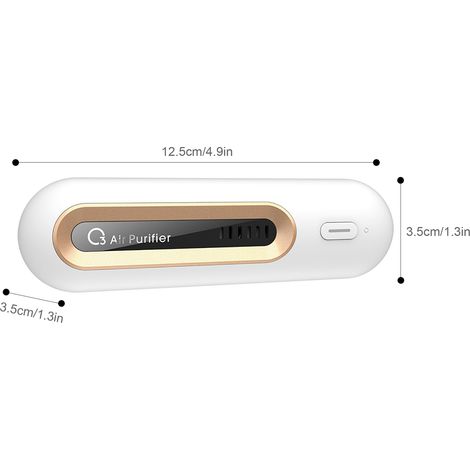 【Mini Frigo】 Désodorisant USB Rechargeable Réutilisable Déodoriseur Ozone Générateur 125x35x34mm ABS Blanc Purifie Air pour Voiture Placard Garde-Robe (1/2)