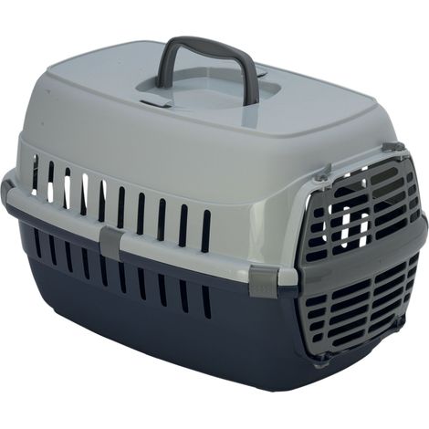 Cage de transport pour chat, chien, lapin, grise YARRO