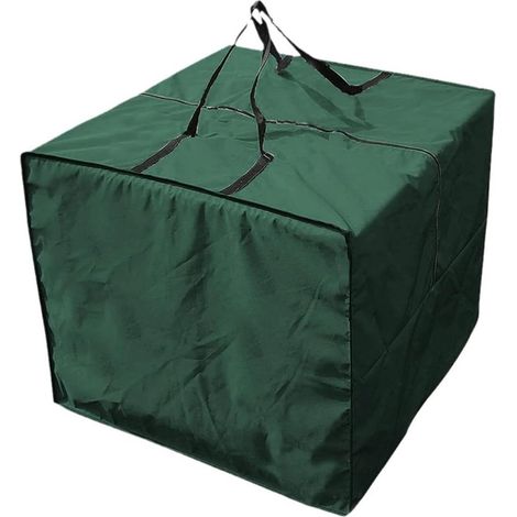 Sac de rangement, 81 x 81 x 61 cm, en tissu Oxford, couleur verte, imperméable, avec fermeture éclair et poignée.-AquaForge (1/5)