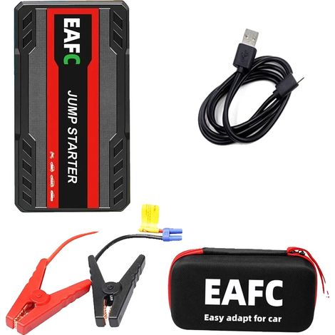 Avviatore di emergenza per auto, potenza di avviamento 600A, power bank portatile, 600A nero con scatola (1/2)