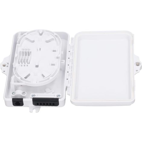 FTTH 6 Core Fiber Optic Distribution Box - For Splicing and Connecting, Heavy Duty ABS, 180° Flip Panel, SC/FC Compatible - Indoor/Outdoor Use (1/5)