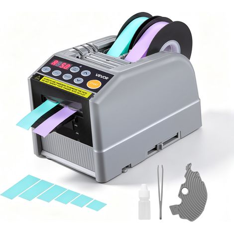 VEVOR Devidoir Automatique de Ruban Adhesif, Longueur de Coupe Max. 999 mm, Coupe-Ruban Electrique 220 V, Double Decoupe Simultanee, Largeur 6-60 mm, pour Emballage, Expedition et Paquets Cadeaux